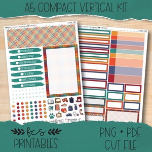 FLANNEL SHIRT A5 Compact Vertical printable sticker kit