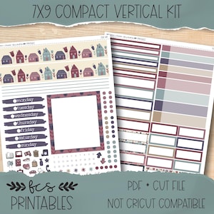 FOLK ART 7x9 Compact Vertical printable sticker kit
