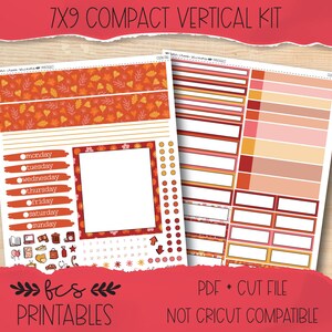 COZY FALL 7x9 Compact Vertical printable sticker kit