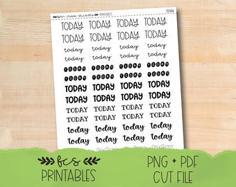 Printable TODAY mixed font scripts
