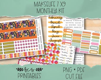 HAPPY SHAPES MakseLife 7x9 printable monthly sticker kit