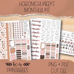 WILD LOVE Hobonichi weeks printable monthly sticker kit