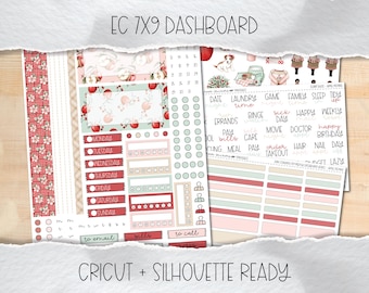 7x9 Erin Condren Weekly Dashboard Printable Sticker Kit - Cricut and Silhouette ready! - Apple Picking
