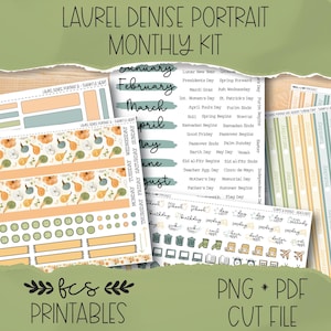 THANKFUL HEART Laurel Denise Portrait printable monthly sticker kit