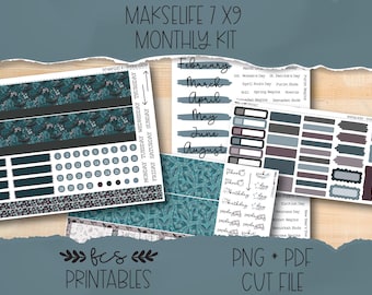 SPOOKY SEASON MakseLife 7x9 printable monthly sticker kit