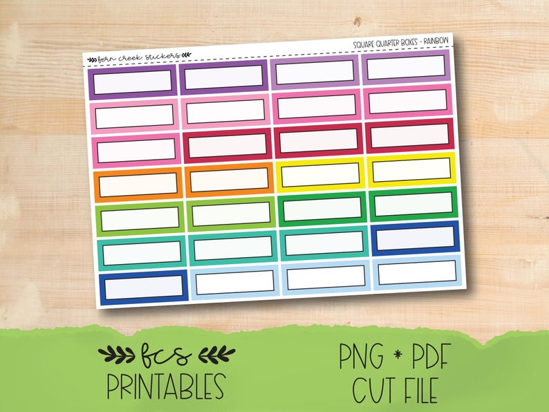 Sticker Coin Quarters Printable QUARTER BOX Functional Planner Stickers in Four Colorways - Etsy
