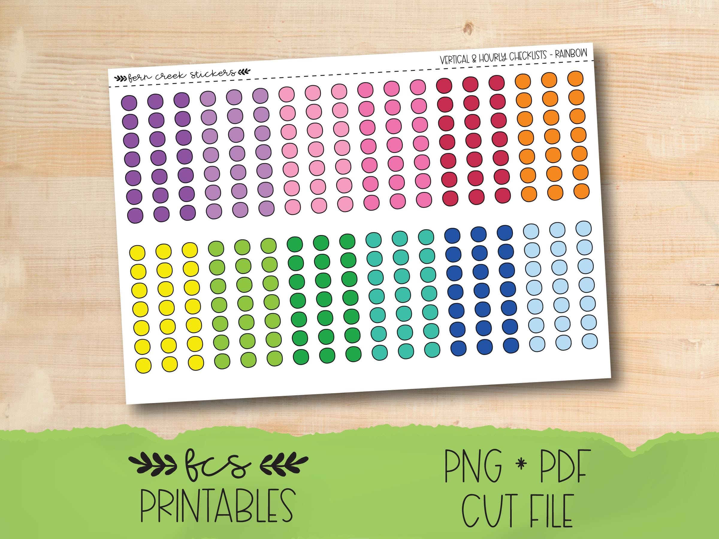 Printable VERTICAL & HOURLY CHECKLIST Functional Planner Stickers in ...