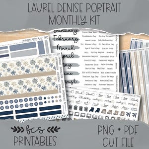 LET IT SNOW Laurel Denise Portrait printable monthly sticker kit