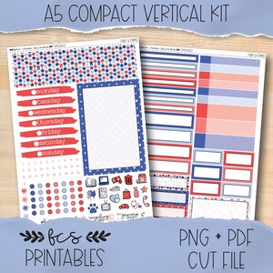 STARS & STRIPES A5 Compact Vertical printable sticker kit