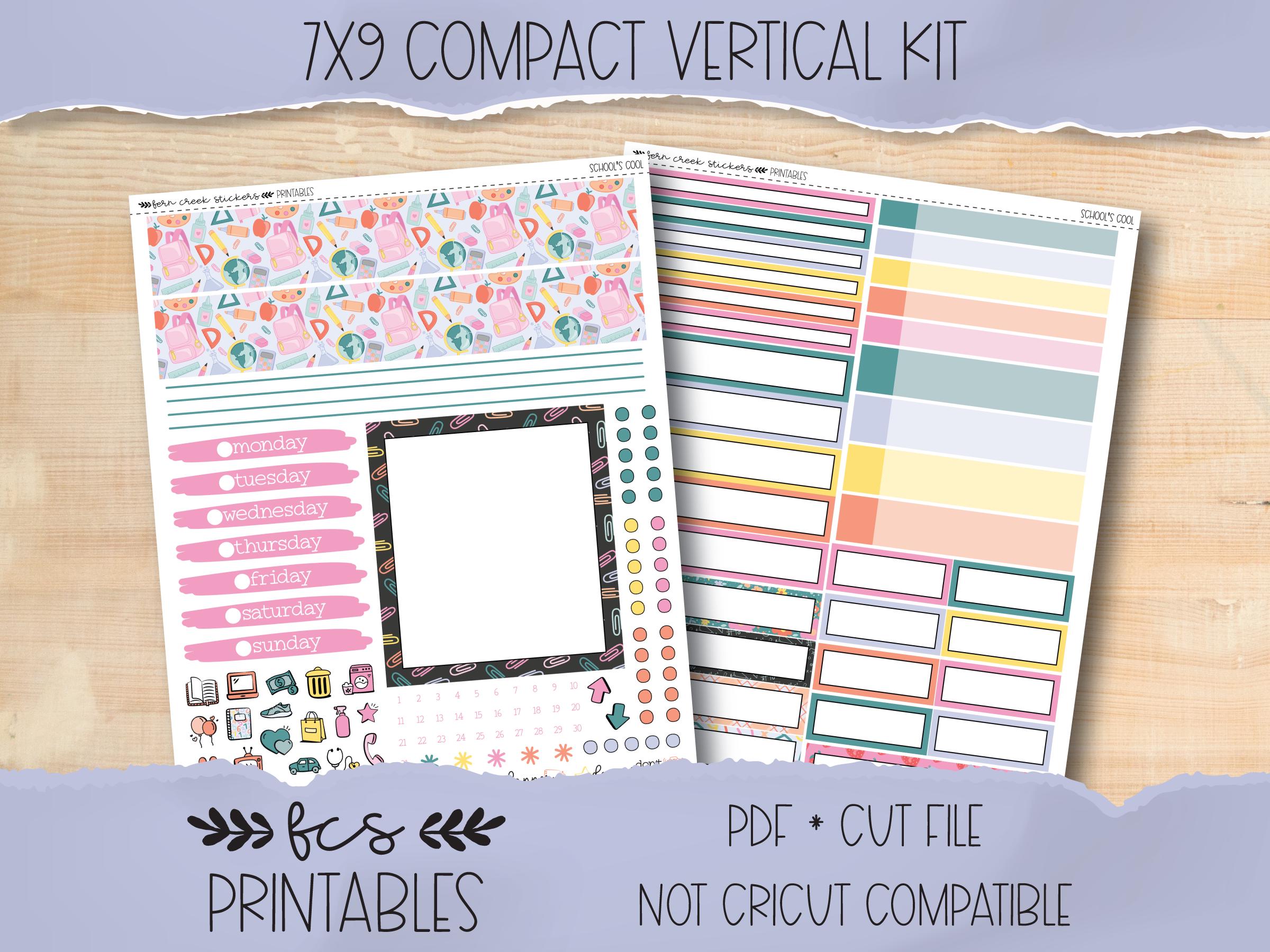 SCHOOL'S COOL 7x9 Compact Vertical printable sticker kit