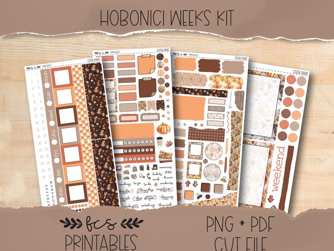 COZY DAYS Hobonichi Weeks Printable Sticker Kit - Etsy