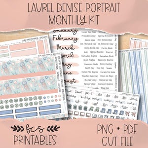 BEACH BLISS Laurel Denise Portrait printable monthly sticker kit