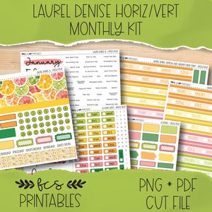 FRESH FRUIT Laurel Denise Horizontal and Vertical printable monthly sticker kit