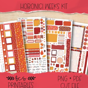 COZY FALL Hobonichi weeks printable sticker kit
