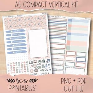 BEACH BLISS A5 Compact Vertical printable sticker kit