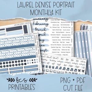 SNOW DAY Laurel Denise Portrait printable monthly sticker kit