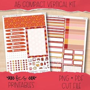COZY FALL A5 Compact Vertical printable sticker kit
