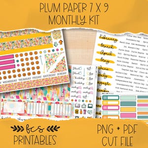 BOLD STROKES Plum Paper 7x9 printable monthly sticker kit