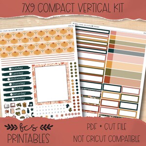 BOHO FALL 7x9 Compact Vertical printable sticker kit