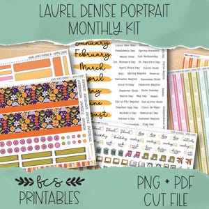 HAPPY SHAPES Laurel Denise Portrait printable monthly sticker kit