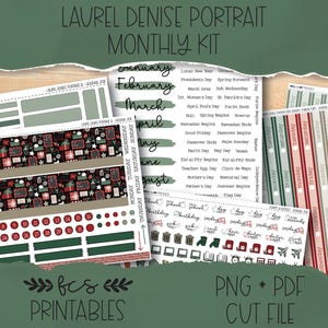 HOLIDAY JOY Laurel Denise Portrait printable monthly sticker kit