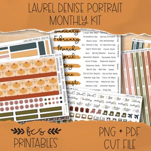 BOHO FALL Laurel Denise Portrait printable monthly sticker kit