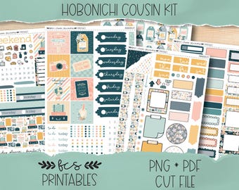 Kit de pegatinas imprimibles de WANDERLUST Hobonichi Cousin (semanal + diario)
