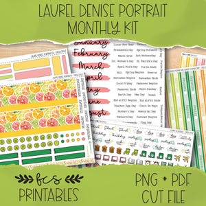 FRESH FRUIT Laurel Denise Portrait printable monthly sticker kit