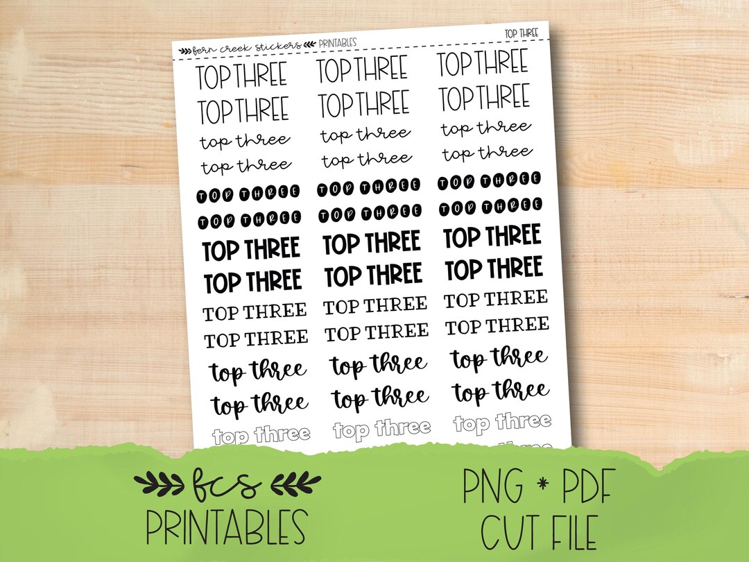 Printable TOP THREE Mixed Font Scripts - Etsy