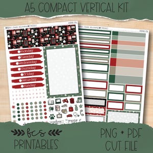 HOLIDAY JOY A5 Compact Vertical printable sticker kit