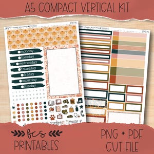 BOHO FALL A5 Compact Vertical printable sticker kit