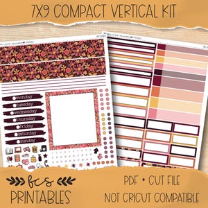 FIRE FLOWERS 7x9 Compact Vertical printable sticker kit