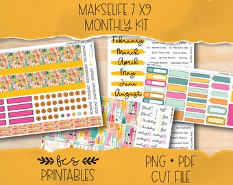 BOLD STROKES MakseLife 7x9 printable monthly sticker kit