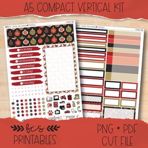 HOLIDAY TIME A5 Compact Vertical printable sticker kit