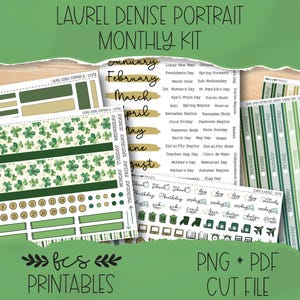 LUCKY Laurel Denise Portrait printable monthly sticker kit