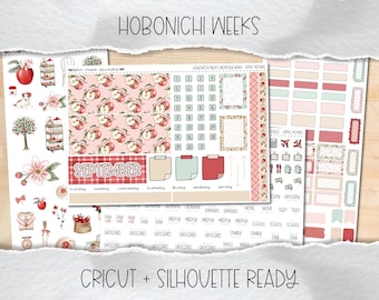 Hobonichi weeks printable monthly sticker kit for September--Cricut and Silhouette ready! Apple Picking