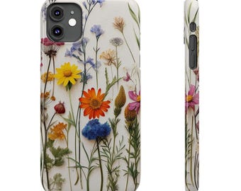 Etui na telefon z motywem kwiatowym, smukłe etui ochronne, wzór sprasowanych kwiatów, etui na iPhone'a 17, akcesoria do telefonu z motywem botanicznym, etui na telefon z motywem kwiatowym
