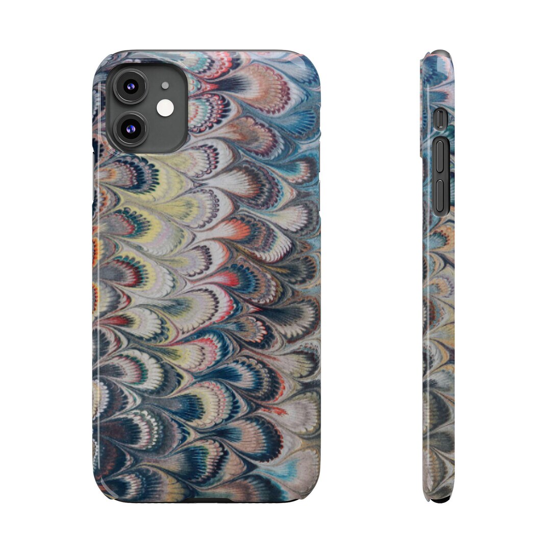 Italian Marbled Feather Phone Case – Vintage Elegant Design - Etsy