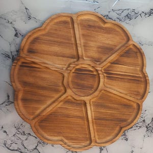 Wooden Serving Dish | Handmade Wooden Appetizer Tray | Eco-Friendly Snack Platter | Rustic Charcuterie Board