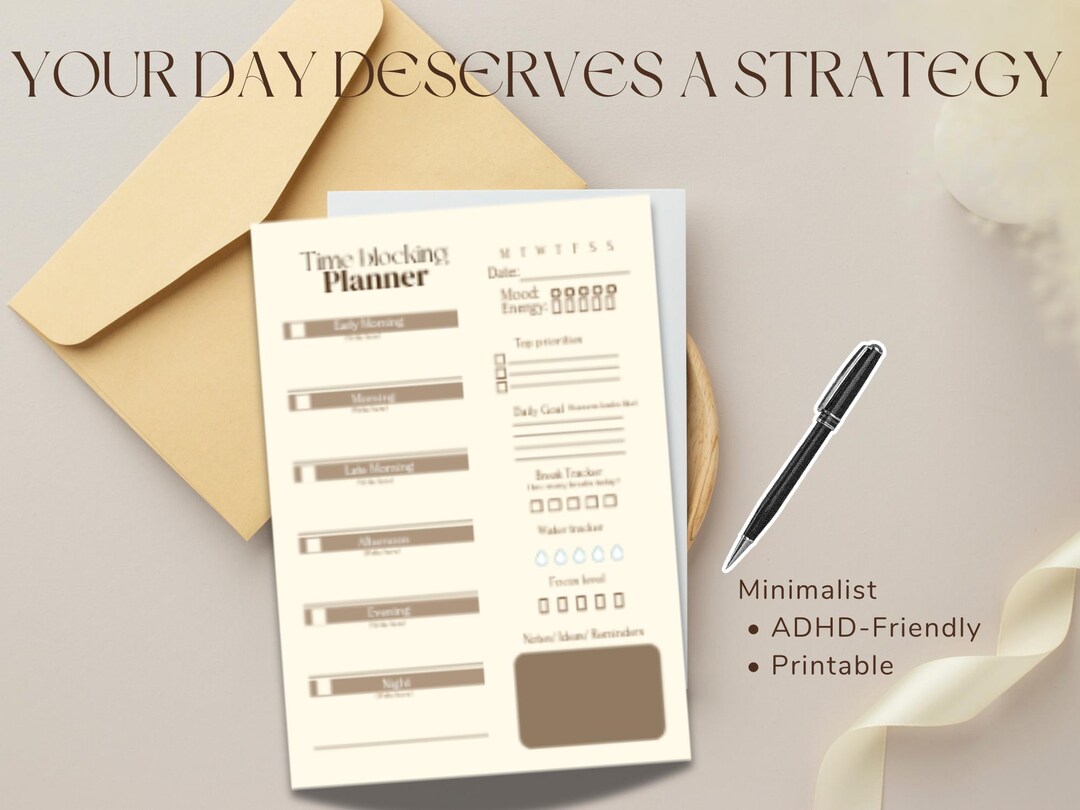 Time Blocking Planner Printable | Daily Planner PDF | Productivity Time ...