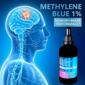 1% Methylene Blue | 100ml / 3.5 fl. Oz. | USP | Food Grade | Nootropic | UK Lab Made | Ultra High Purity