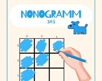 15 pages of nonogram puzzles; logic; elementary school; kindergarten; school enrollment; printable worksheets; learning sheets; download; Montessori
