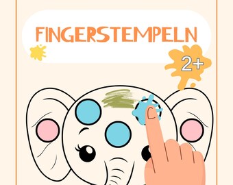 30 pages of finger stamps; Montessori; Kindergarten; Elementary school; School enrollment; Printable worksheets; Learning sheets; Download.