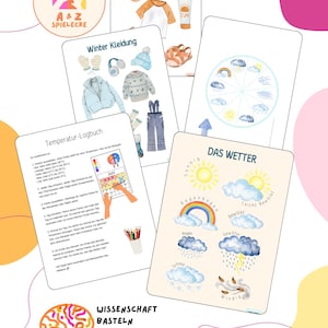 Proyecto meteorológico para escuela infantil en casa con cuaderno de registro de temperaturas y póster tamaño A3/A4;  Descargar PDF de Decoración de Habitaciones Infantiles sobre el Clima y el Medio Ambiente