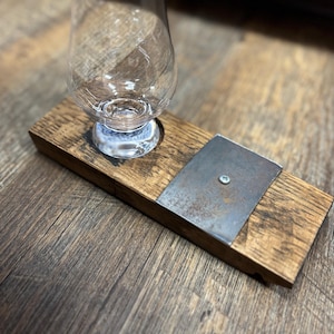 Bourbon Whiskey Barrel Stave Glencairn Glass Coaster w/ Barrel Ring Glencairn Glass NOT Included