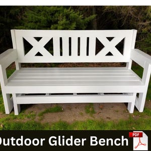 DIY Outdoor Glider Bench Plan, woodworking plans, Digital Download, Woodworking PDF Plans,  Home Decor Plans, outdoor furniture plans