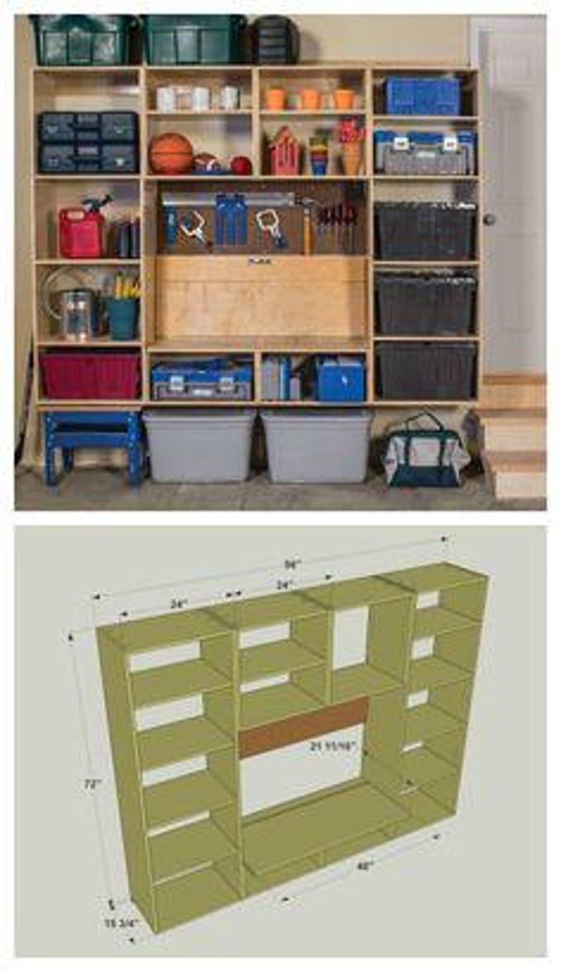 Garage Storage System Plans: Pull-out Tote Shelves (PDF Download) - Etsy