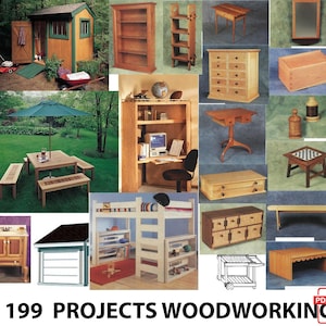 DIY +199 woodworking plans, Digital Download, Woodworking PDF Plans,  Home Decor Plans, outdoor furniture plans