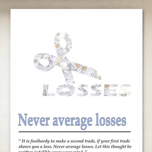 Jesse Livermore Quote, &quot;Never Average Losses&quot; Wall Art, Trading Quote, Motivational Finance Printable, Investment Discipline Art