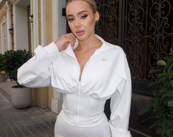 Flared Pants & Corset Hoodie Set – Push Up Knit Tracksuit, Hourglass Shape Outfit, Sculpting Lounge Set Women, Matching Set